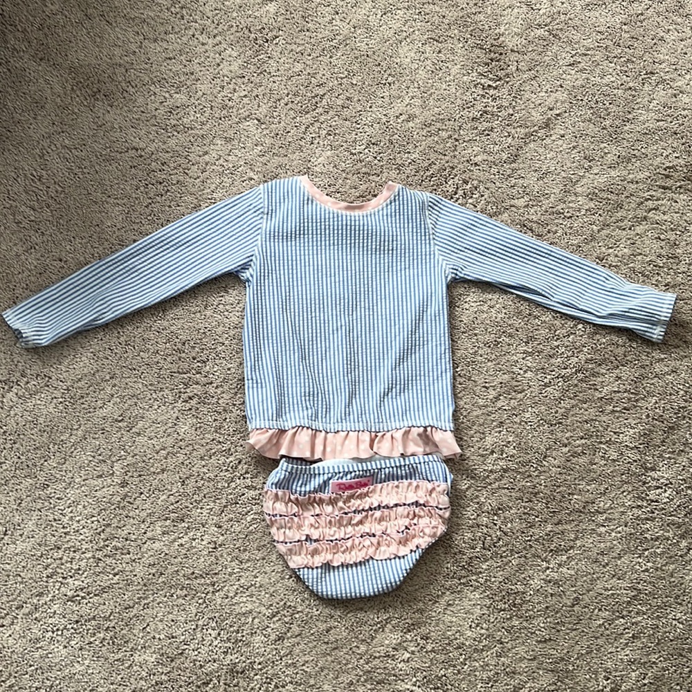 Ruffle Butts Girls Long Sleeve Rash Guard Bikini